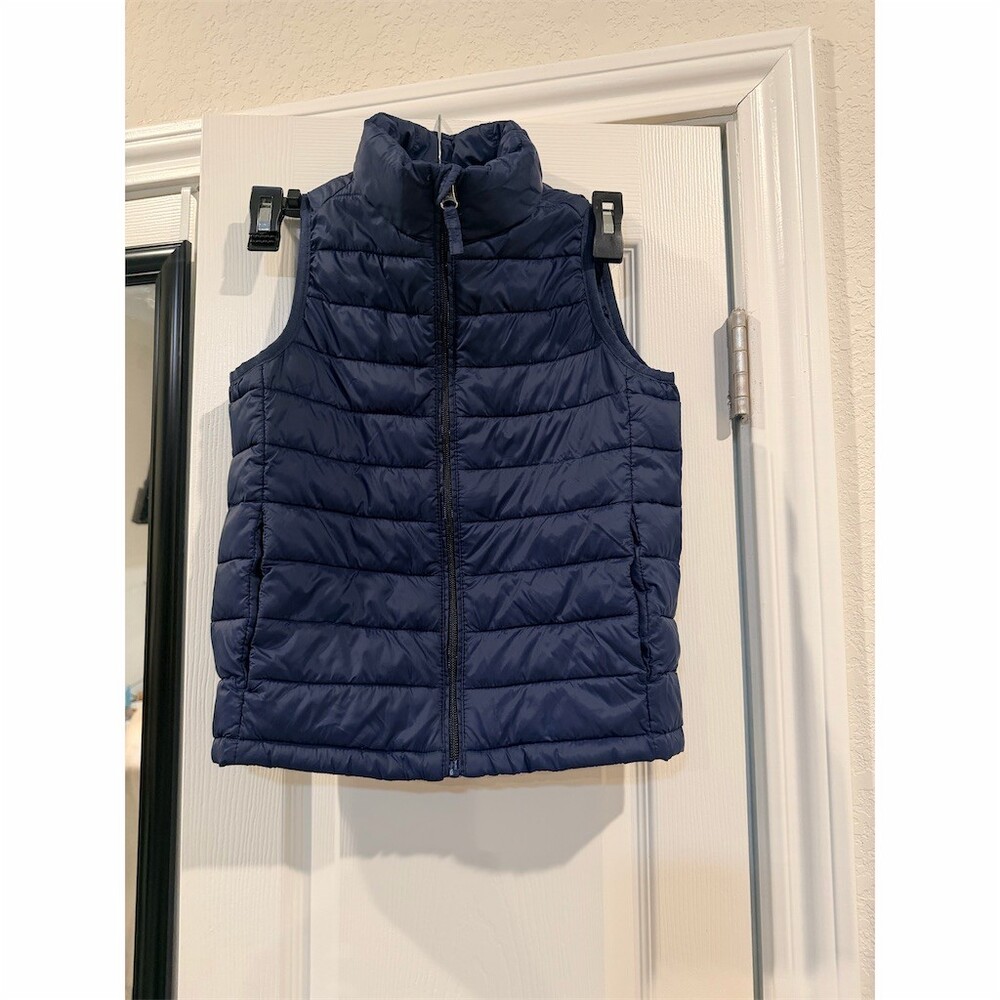 Amazon Essentials Puffer Vest Boys Size S Navy Blue Quilted Full Zip